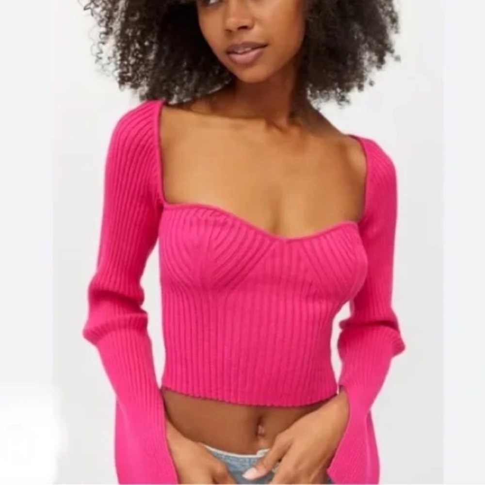 Pink Urban Outfitters Square Neck Top